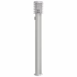 vidaXL Outdoor Floor Lamps Pathway Lights Garden Light Lamp Stainless Steel - silver, 1 pcs/ with outlet