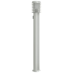 vidaXL Outdoor Floor Lamps Pathway Lights Garden Light Lamp Stainless Steel - silver, 1 pcs/ with outlet