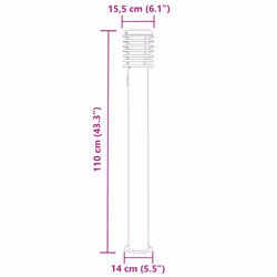 vidaXL Outdoor Floor Lamps Pathway Lights Garden Light Lamp Stainless Steel - silver, 3 pcs/ with outlet - Additional view 6