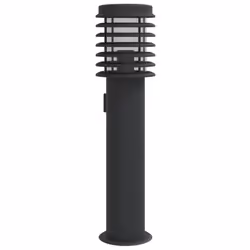vidaXL Outdoor Floor Lamp Standing Lamp Floor Light Black Stainless Steel - black, 1 pcs/ with outlet