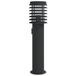 vidaXL Outdoor Floor Lamp Standing Lamp Floor Light Black Stainless Steel - black, 1 pcs/ with outlet