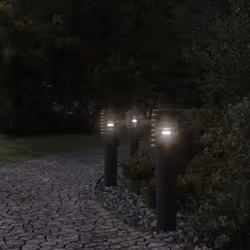 vidaXL Outdoor Floor Lamp Standing Lamp Floor Light Black Stainless Steel - black, 1 pcs/ with outlet