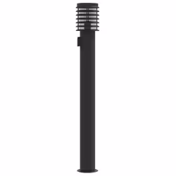 vidaXL Outdoor Floor Lamps Pathway Lights Garden Light Lamp Stainless Steel - black, 3 pcs/ with outlet - Additional view 4