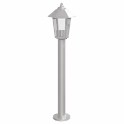 vidaXL Outdoor Floor Lamps Garden Light Pathway Standing Lamp Stainless Steel - silver, 80 cm/ 1 pcs