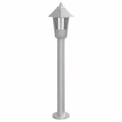 vidaXL Outdoor Floor Lamps Garden Light Pathway Standing Lamp Stainless Steel - silver, 80 cm/ 1 pcs - Additional view 4
