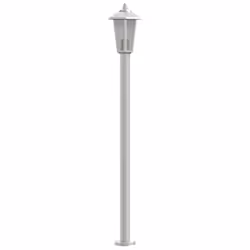 vidaXL Outdoor Floor Lamps Garden Light Pathway Standing Lamp Stainless Steel - silver, 120 cm/ 3 pcs - Additional view 4