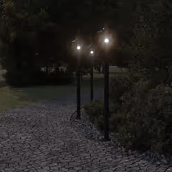 vidaXL Outdoor Floor Lamps Garden Light Pathway Standing Lamp Stainless Steel - black, 120 cm/ 1 pcs