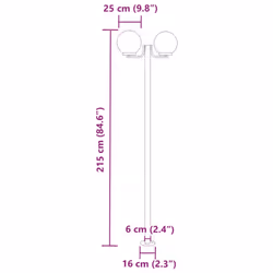 vidaXL Outdoor Floor Lamps Garden Standing Lamp 3pcs Silver Stainless Steel - Additional view 6