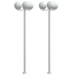 vidaXL Outdoor Floor Lamps Garden Standing Lamp 2 pcs Silver Stainless Steel