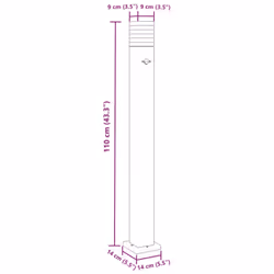 vidaXL Outdoor Floor Lamps with Sensors Pathway Standing Lamp Black Aluminium - with sensor, 110 cm/ 1 pcs - Additional view 3
