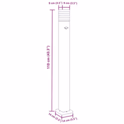 vidaXL Outdoor Floor Lamps with Sensors Pathway Standing Lamp Black Aluminium - with sensor, 110 cm/ 3 pcs - Additional view 6