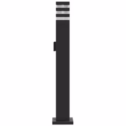 vidaXL Outdoor Floor Lamps with Sensors Pathway Standing Lamp Black Aluminium - with outlet, 80 cm/ 1 pcs - Additional view 4