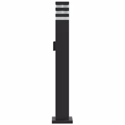 vidaXL Outdoor Floor Lamps with Sensors Pathway Standing Lamp Black Aluminium - with outlet, 80 cm/ 3 pcs - Additional view 4