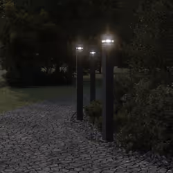 vidaXL Outdoor Floor Lamps with Sensors Pathway Standing Lamp Black Aluminium - with outlet, 110 cm/ 1 pcs - Additional view 2