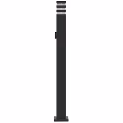 vidaXL Outdoor Floor Lamps with Sensors Pathway Standing Lamp Black Aluminium - with outlet, 110 cm/ 1 pcs - Additional view 4
