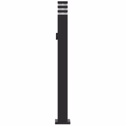 vidaXL Outdoor Floor Lamps with Sensors Pathway Standing Lamp Black Aluminium - with outlet, 110 cm/ 3 pcs - Additional view 4