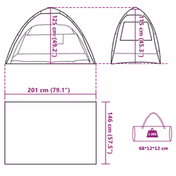 vidaXL Beach Tent 2-Person Shelter Tent Azure Blue Quick Release Waterproof
