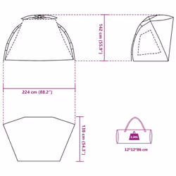 vidaXL Beach Tent 2-Person Camping Tent Azure Blue Quick Release Waterproof