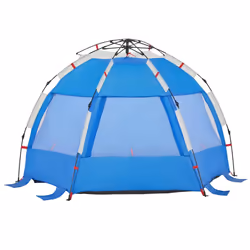 vidaXL Beach Tent 2-Person Camping Tent Azure Blue Quick Release Waterproof - Additional view 8