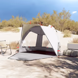 vidaXL Beach Tent Lightweight Tent Patio Camping Tent Quick Release Waterproof - Grey, 224 x 138 x 142 cm - Additional view 2