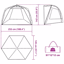 vidaXL Beach Tent Lightweight Tent Patio Camping Tent Quick Release Waterproof - Azure blue, 255 x 145 x 142 cm