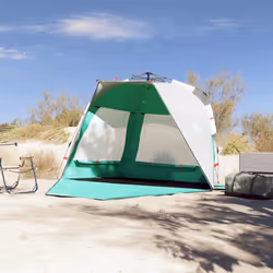 vidaXL Beach Tent 3-Person Camping Tent Sea Green Quick Release Waterproof