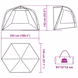 vidaXL Beach Tent 3-Person Camping Tent Sea Green Quick Release Waterproof