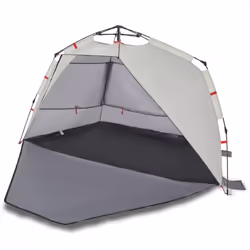 vidaXL Beach Tent Lightweight Tent Patio Camping Tent Quick Release Waterproof - Grey, 255 x 145 x 142 cm