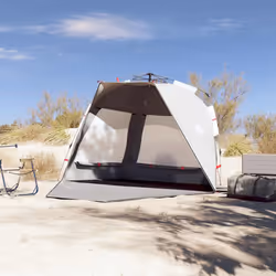 vidaXL Beach Tent Lightweight Tent Patio Camping Tent Quick Release Waterproof - Grey, 255 x 145 x 142 cm