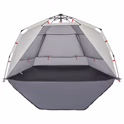 vidaXL Beach Tent Lightweight Tent Patio Camping Tent Quick Release Waterproof - Grey, 255 x 145 x 142 cm - Additional view 6
