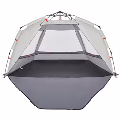 vidaXL Beach Tent Lightweight Tent Patio Camping Tent Quick Release Waterproof - Grey, 255 x 145 x 142 cm - Additional view 7