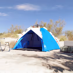 vidaXL Beach Tent 3-Person Lightweight Camping Tent Quick Release Waterproof - Azure blue