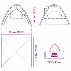vidaXL Beach Tent 3-Person Lightweight Camping Tent Quick Release Waterproof - Sea green - Additional view 3