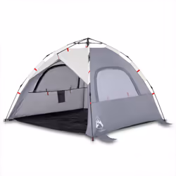 vidaXL Beach Tent 3-Person Lightweight Camping Tent Quick Release Waterproof - Grey