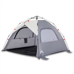 vidaXL Beach Tent 3-Person Lightweight Camping Tent Quick Release Waterproof - Grey