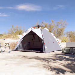 vidaXL Beach Tent 3-Person Lightweight Camping Tent Quick Release Waterproof - Grey