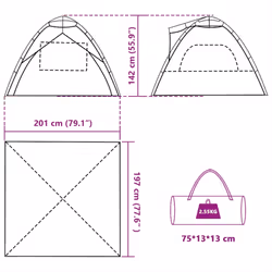 vidaXL Beach Tent 3-Person Lightweight Camping Tent Quick Release Waterproof - Grey
