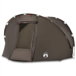 vidaXL Fishing Tent 5-Person Lightweight Tent Camping Tent Olive Waterproof - Brown