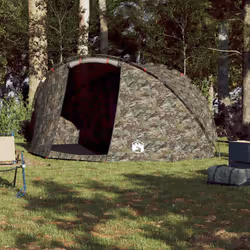 vidaXL Fishing Tent 5-Person Lightweight Tent Camping Tent Olive Waterproof - Camouflage - Additional view 2