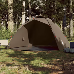 vidaXL Fishing Tent 4-Person Lightweight Camping Tent Camouflage Quick Release - Olive green
