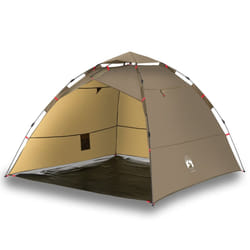 vidaXL Fishing Tent 4-Person Lightweight Camping Tent Camouflage Quick Release - Brown
