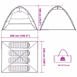 vidaXL Fishing Tent 4-Person Lightweight Camping Tent Camouflage Quick Release - Brown