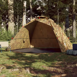 vidaXL Fishing Tent 4-Person Lightweight Camping Tent Camouflage Quick Release - Camouflage - Additional view 2