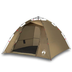 vidaXL Fishing Tent 4-Person Lightweight Camping Tent Camouflage Quick Release - Olive green