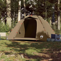 vidaXL Fishing Tent 4-Person Lightweight Camping Tent Camouflage Quick Release - Olive green