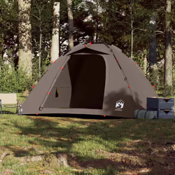 vidaXL Fishing Tent 4-Person Camping Tent Lightweight Tent Brown Quick Release