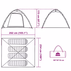 vidaXL Fishing Tent 4-Person Camping Tent Lightweight Tent Brown Quick Release
