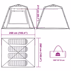 vidaXL Fishing Tent 4-Person Lightweight Camping Tent Camouflage Quick Release - Olive green