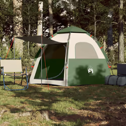 vidaXL Camping Tent Cabin 4-Person Lightweight Dome Tent Blue Quick Release - Green, 260 x 217 x 150 cm - Additional view 2