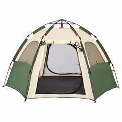 vidaXL Camping Tent Cabin 4-Person Lightweight Dome Tent Blue Quick Release - Green, 260 x 217 x 150 cm - Additional view 6